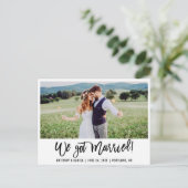 Carte Postale Script De Brush Moderne Nous Avons Marié Photo (Debout devant)