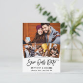 Carte Postale Script De Brush Moderne Sauver Notre Date 4 Photo (Debout devant)