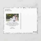 Carte Postale Script de calgraphie de pinceau noir Mariage Merci (Dos)