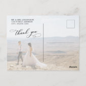 Carte Postale Script de calligraphie budgétaire Mariage photo Me (Dos)