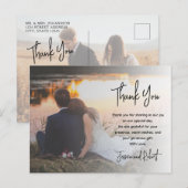 Carte Postale Script de calligraphie budgétaire Mariage photo Me (Devant / Derrière)