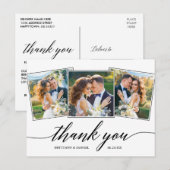 Carte Postale Script de calligraphie moderne 3 Photo Merci (Devant / Derrière)