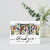 Carte Postale Script de calligraphie moderne 3 Photo Merci (Debout devant)