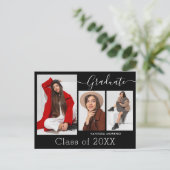 Carte Postale Script de calligraphie moderne BxW 3 Diplôme photo (Debout devant)