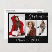 Carte Postale Script de calligraphie moderne BxW 3 Diplôme photo (Devant / Derrière)