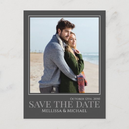 Carte Postale Script de calligraphie moderne Deux photos Code QR (Devant)