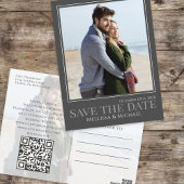 Carte Postale Script de calligraphie moderne Deux photos Code QR