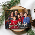 Carte Postale Script de calligraphie moderne Feliz Navidad Photo<br><div class="desc">Script de calligraphie moderne Feliz Navidad Photo de famille Joyeux Noël Carte postale</div>