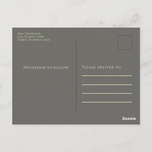 Carte Postale Script de calligraphie or simple Budget photo mode (Dos)