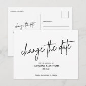 Carte Postale script de classe moderne modifier la date (Devant / Derrière)