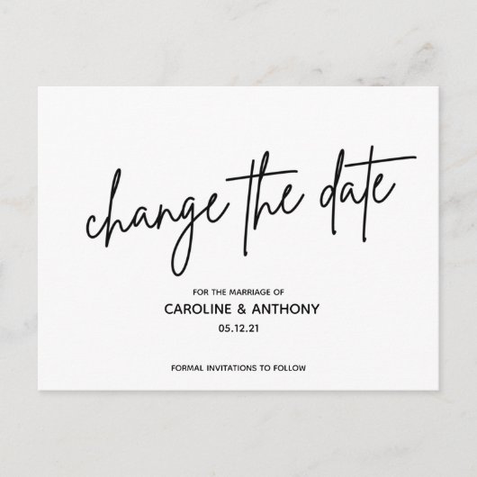 Carte Postale script de classe moderne modifier la date (Devant)