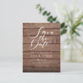 Carte Postale Script de code QR en bois rustique pour la date de (Debout devant)
