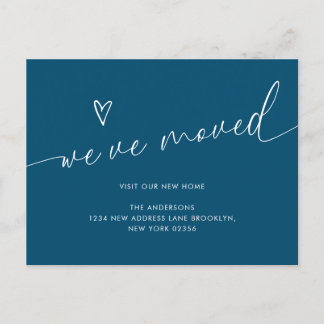 Carte Postale Script de coeur bleu marine minimal Nous avons bou