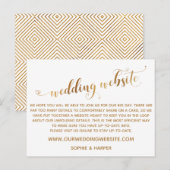 Carte Postale Script de cœurs dorés sur site Web de mariage blan (Devant / Derrière)