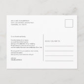 Carte Postale Script de collage de photos de mariage Merci (Dos)