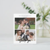 Carte Postale Script de collage de photos de mariage Merci (Debout devant)