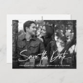 Carte Postale Script de faire-part de sauvegarde de date de mari (Devant / Derrière)