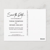 Carte Postale Script de faire-part de sauvegarde de date de mari (Dos)