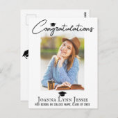 Carte Postale script de félicitations décontracté Photo de diplô (Devant / Derrière)