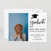Carte Postale Script de fin d'études | Grad Casquette | Enregist (Devant / Derrière)