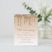 Carte Postale Script de jubilé Glitter Drip Gold 50 ans (Debout devant)