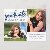 Carte Postale Script de la marine | Dark Blue 2 Photo Keepsaké (Devant)