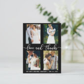 Carte Postale Script de mariage moderne avec 4 photos d'amour et (Debout devant)