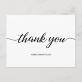 Carte Postale Script de Merci de nom d'entreprise simple (Devant)