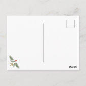 Carte Postale Script de Noël et vert vacances multi-photo (Dos)