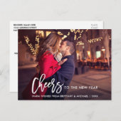 Carte Postale Script de pinceau moderne photo Nouvel An Salutati (Devant / Derrière)