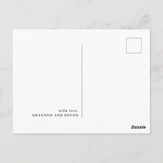 Carte Postale Script de remerciement de mariage Message de grati (Dos)