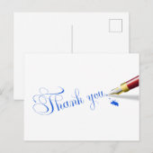 Carte Postale Script de remerciement élégant  (Devant / Derrière)