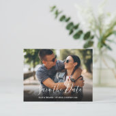 Carte Postale Script de sauvegarde de date simple moderne avec p (Debout devant)