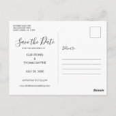Carte Postale Script de sauvegarde de date simple moderne avec p (Dos)
