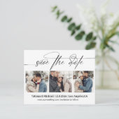 Carte Postale script de signature élégant 3 photos enregistrer l (Debout devant)