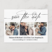 Carte Postale script de signature élégant 3 photos enregistrer l (Devant)