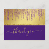Carte Postale Script de signature holographique moderne paillett (Devant)