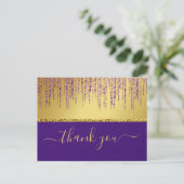 Carte Postale Script de signature holographique moderne paillett (Debout devant)