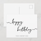 Carte Postale Script de signature professionnelle Anniversaire E (Devant / Derrière)