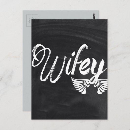 Carte Postale script de tableau moderne lune de miel wifey (Devant / Derrière)