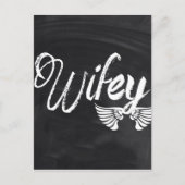 Carte Postale script de tableau moderne lune de miel wifey (Devant)