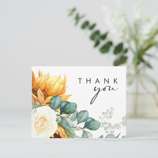 Carte Postale Script de tournesol de pays en gras | MERCI MARIAG (Debout devant)