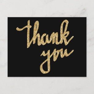 Carte Postale Script de typographie de Merci de Parties scintill