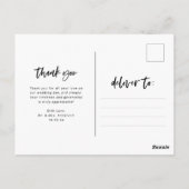 Carte Postale Script décontracté et photo | MERCI MARIAGE (Dos)