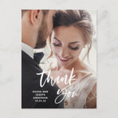 Carte Postale Script décontracté et photo | MERCI MARIAGE (Devant)