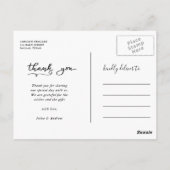 Carte Postale Script Décontracté Merci mariage | Deux photos (Dos)