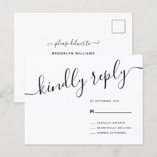 Carte Postale Script décontracté Répondre avec gentillesse Maria