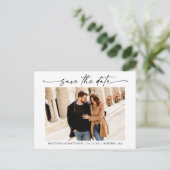 Carte Postale Script d'encre minimaliste moderne Enregistrer la  (Debout devant)