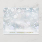 Carte Postale Script doré Flocons de neige Entreprise Merci (Dos)