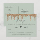 Carte Postale Script du Mariage de Parties scintillant de la gou (Devant / Derrière)